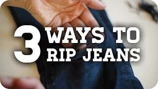 3 Methods to get DIY Ripped Jeans Tutorial [upl. by Ozen609]