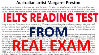 IELTS READING PASSAGE AUSTRALIAN ARTIST MARGARET PRESTON  REAL EXAM READING TEST 2024 WITH ANSWERS [upl. by Idram585]