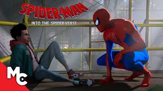 SpiderMan Into The SpiderVerse Miles Meets SpiderMan For The First Time Scene  Movie Central [upl. by Lurline]