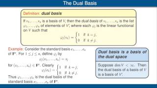 Dual Bases and Dual Maps [upl. by Mani]