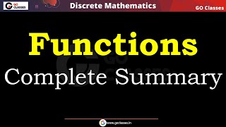 Functions  Complete Summary amp Complete Revision  Discrete Mathematics  Deepak Poonia  With NOTES [upl. by Minsk]