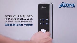 RFID Sliding Digital Door Lock  Operating Guide  Ozone [upl. by Saidel]