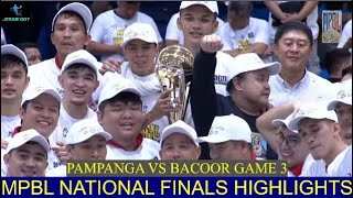 PAMPANGA VS BACOOR  MPBL PLAYOFFS NATIONAL FINALS GAME 3  MPBL FINALS HIGHLIGHTS DECEMBER 2 2023 [upl. by Melmon665]