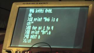 TinyBASIC on homemade microcomputer [upl. by Yellat]