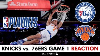 Knicks vs 76ers Game 1 Reaction Start Miles McBride Joel Embiid Injury News [upl. by Xantha]