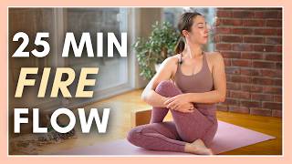 25 min Fire Element Yoga Flow  Core Twists amp Breathwork [upl. by Dnaleel]