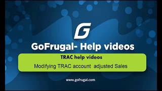 GoFrugal DE6  Modifying TRAC account adjusted Sales [upl. by Kcirttap]