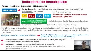 Indicadores de Rentabilidade ROI ROIC ROA e ROE  Parte 1 [upl. by Niall]