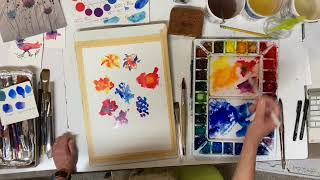 Improvisations in watercolor Flowers and Kandinsky SD 480p [upl. by Atyekram68]