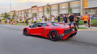 Supercars at Sunset Car Show Pullouts Launches amp Rolling Burnouts  July 2023 [upl. by Homans740]