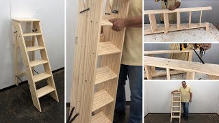 Escalera de Madera plegable fácil de hacer  Paso a Paso [upl. by Jarl]