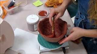 Glaze Application Demonstration for Ceramics I II and Wheel Throwing [upl. by Ranie]