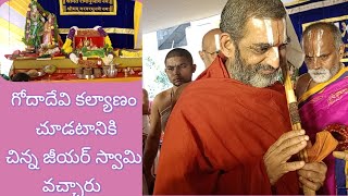 శ్రీ చిన్న జీయర్ స్వామి చేతుల మీదుగా గోదాదేవి కళ్యాణం godhadevi kalyanam likeandsubscribe [upl. by Pacifa]