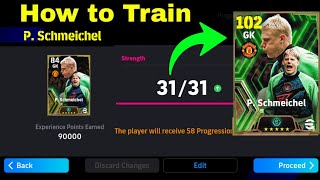 Epic Booster P Schmeichel Max level Upgrade and how to Rating Training in efootball 2024 Mobile [upl. by Sadnak]