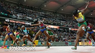 MAJOR UPSET rocks womens 100m hurdles World Championship podium  NBC Sports [upl. by Slaohcin]