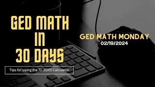 GED Math Monday  21924 [upl. by Nwahsid]