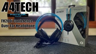 unboxing A4Tech FH200i Conference Over Ear Headphone with Noise Cancelling Mic amp Dual Jack Adapter [upl. by Sirob]