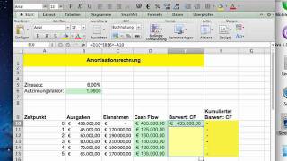 Investitionsrechnung Amortisation mit Excel [upl. by Polak]