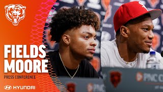 Justin Fields and DJ Moore talk offense and training camp expectations  Chicago Bears [upl. by Susann481]