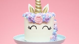 HOW TO MAKE A UNICORN CAKE  NERDY NUMMIES [upl. by Amihc]