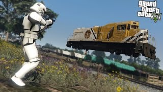 GTA 5 Mods  STORMTROOPER VS THE TRAIN [upl. by Menon]