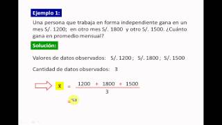 MEDIA ARITMÉTICA PARA DATOS NO AGRUPADOS [upl. by Eidlog]