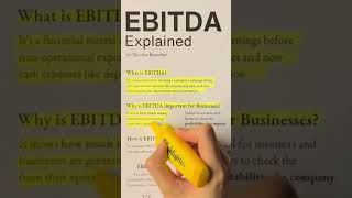 EBITDA Explained Simply finance knowledge [upl. by Htevi]