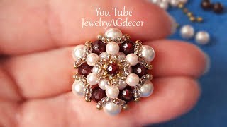 How to make Beaded Medallion for Earrings Brooches Bracelets Pendants DIY [upl. by Olinad]