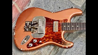 Waterslide Guitars Coodercaster Copper wMojo Lap Steel amp Gold Foil Pickups Duesenberg Multibender [upl. by Bowyer]