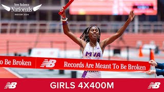 Girls 4x400m Relay  New Balance Nationals Indoor 2024 [upl. by Sydalg]