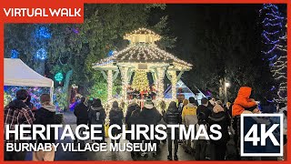 Heritage Christmas at Burnaby Village Museum 2021  4K Virtual Walking Tour  Burnaby BC [upl. by Harrad272]