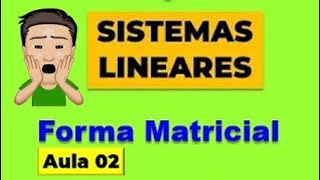 SISTEMAS DE EQUAÇÕES LINEARES  Veja a Forma Matricial [upl. by Nohsreg]