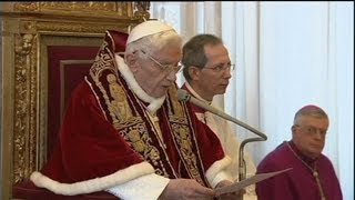 Le pape Benoît XVI annonce sa démission en latin  1102 [upl. by Isteb]