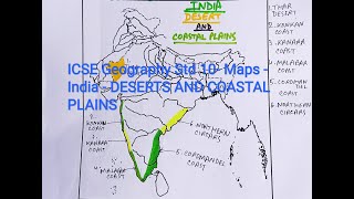 ICSE Geography  Maps  India  DESERTS AND COASTAL PLAINS [upl. by Danella]