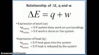 Relationship of delta E with q and w [upl. by Benn]