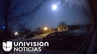 Así se vio la caída de un meteorito que causó un temblor en Michigan [upl. by Nielsen484]