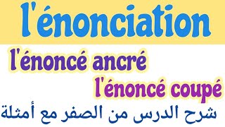 lénonciationlénoncé coupélénoncé ancrérecitdiscoursشرح الدرس من الصفرsituation dénonciation [upl. by Adnoel553]