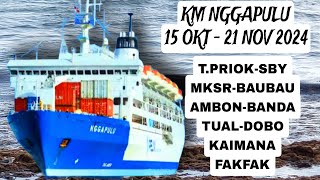 Jadwal Pelni Km Nggapulu 15 okt 12 Nov 2024  JktFakfak Pp [upl. by Droflim]