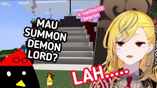 Kaela selesai kan Netherite beacon nya dan kelihatan kayak mau summon demon lord hololive id clip [upl. by Emma]