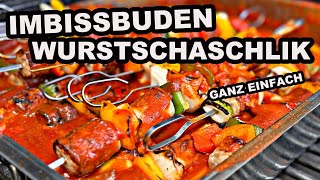 Imbissbuden Wurst Schaschlik vom Grill  The BBQ BEAR [upl. by Ardnossac]