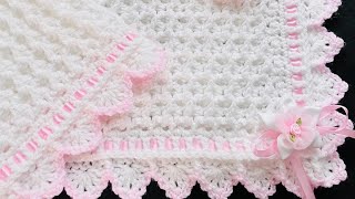 Snowdrop Stitch Baby Blanket Quick Easy and Warm Crochet Tutorial for Beginners and ALL [upl. by Yeldah]