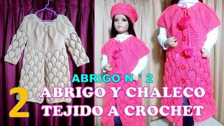 PARTE 2 Como tejer el Abrigo N° 2 chompón saco o suéter largo a crochet para bebes niñas y damas [upl. by Llet]