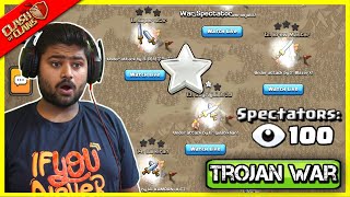 50 vs 50 Trojan War  10 MINUTES 100 ATTACKS  CLASH OF CLANS [upl. by Oicnanev]