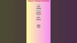 popular testing frameworks Java  C  python automationtesting [upl. by Euqinommod]