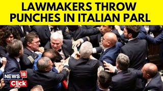 Italian MPs Fight Throw Punches Ahead Of G7 Summit I Could No Longer Breathe Says A MP  G18V [upl. by Teeter]