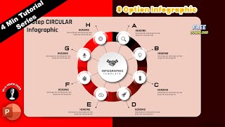 56PowerPoint Graphic Design8 Option Circular Glossy Infographic  Free Template download [upl. by Auhsohey]