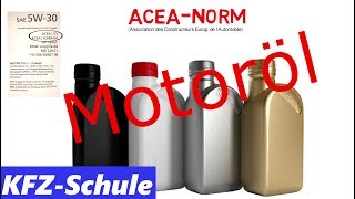 Motoröl  Grundlagen Erklärung SAE ACEA API [upl. by Cousin]