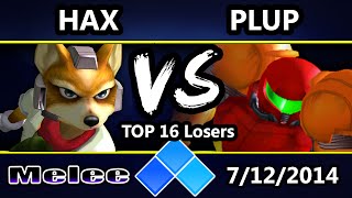 EVO 2014  VGBC  Hax Fox Vs VS  Plup Samus SSBM Losers Top 16  Melee [upl. by Ynafetse]