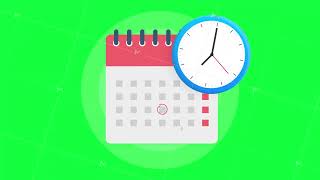 Calendar and clock icon Wall calendar Important schedule appointment date Motion graphics [upl. by Yelra427]