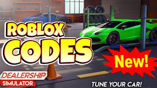 Dealership Simulator Roblox GAME ALL SECRET CODES ALL WORKING CODES [upl. by Pierre381]